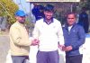 A player being award with man of the match award at Jammu.