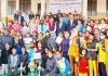 DG YSS, Saleem-Ur-Rehman along with DSEJ, Anu Radha Gupta posing for a group photograph with winners of Athletic meet at Jammu.