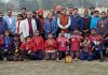 Winning players posing for a group photograph along with dignitaries at Jammu.