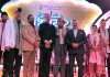 Union Ministers Mukhtar Abbas Naqvi, Dr Jitendra Singh and former Leader of Opposition Ghulam Nabi Azad posing for photograph with some of the noted Urdu poets of national repute, during the All India Urdu Mushaira held at Dr. Ambedkar International Centre, New Delhi.
