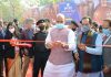 Defence Minister Rajnath Singh along with Union Minister for Minority Affairs Mukhtar Abbas Naqvi inaugurating the 26th 'Hunar Haat' (21 Feb 2021) of indigenous artisans and craftsmen from across the country at Jawaharlal Nehru Stadium in New Delhi on Sunday. (UNI)