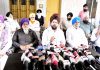 DGPC office bearers addressing a joint press conference in Jammu on Tuesday. -Excelsior/Rakesh