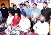 President of Jammu Wine Traders Association addressing mediapersons on Tuesday. -Excelsior/Rakesh