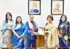 Union Minister Dr Jitendra Singh with a delegation of Federation of Indian Chambers of Commerce and Industry - Ladies Organisation( FICCI-FLO) led by its National President Jahnabi Phookan.