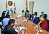Defence Minister Rajnath Singh meeting a delegation from Ladakh in New Delhi on Saturday.