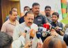 Union Minister Dr Jitendra Singh speaking to the media during election campaign in Assam.