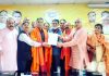 BJP President Ravinder Raina with leaders of Party’s OBC Morcha during its Executive Committee meeting at Jammu on Wednesday.