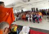 BJP president, Ravinder Raina addressing Shakti Kendra Sammelan at Kathua on Tuesday. -Excelsior/Pardeep