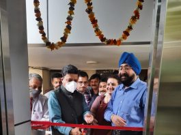 Jammu Club’s Vice President and Divisional Commissioner Jammu, Sanjeev Verma inaugurating an elevator at Jammu Club.
