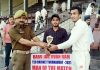 SHO Nawabad presenting man of match trophy to a player at Jammu.