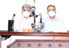 Senior Government officers addressing a press conference in Jammu on Wednesday.