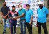 Rakesh Koul, chief guest of the event presenting man of the match award to a player along with other dignitaries at Jammu.