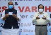 Defence Minister Rajnath Singh with Minister of Health & Family Welfare Dr Harsh Vardhan releasing the first batch of anti-COVID drug, 2-DG, developed by Defence Research and Development Organisation (DRDO) in New Delhi on Monday. (UNI)