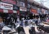 Indira Chowk market in Jammu city with selective shops open on Monday. —Excelsior/Rakesh