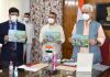 Lt Governor Manoj Sinha and other dignitaries during commemoration of Foundation Day of Forest Department in Srinagar on Sunday.