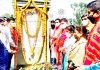 BJP leaders paying tributes to Brig Rajinder Singh at Jammu on Monday.