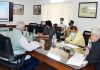 Lieutenant Governor, Manoj Sinha chairing a meeting on Saturday.