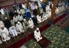 People offering Eid prayers in Srinagar on Wednesday. —Excelsior/Shakeel