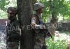 Security forces during encounter at Shokbaba forests in Bandipora district on Saturday. -Excelsior/Aabid Nabi