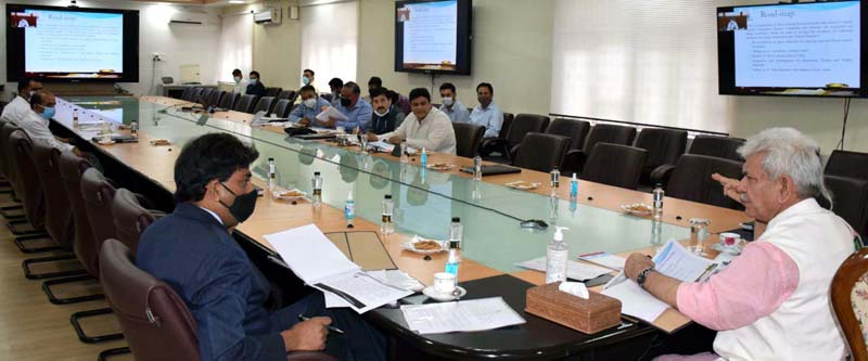 Lt Governor chairing review meeting of Culture Department on Monday.