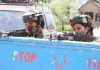 Assam Riflewomen at a check post on Srinagar-Sonmarg National Highway. —Excelsior/Aabid Nabi