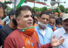 BJP J&K President, Ravinder Raina during a party meeting at Shopian on Thursday.