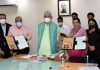 Lieutenant Governor, Manoj Sinha during the signing of MoU between J&K Floriculture Department & JSW Foundation on Wednesday.