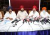 Former Sikh Legislators from J&K addressing joint press conference in Jammu on Wednesday. —Excelsior/Rakesh