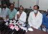 Social activist Swarn Singh and villagers from Mathwar area addressing press conference in Jammu on Friday. -Excelsior/Rakesh