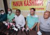 Panun Kashmir leaders addressing a press conference on Sunday. -Excelsior/Rakesh