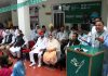 A PDP leader addressing a gathering on foundation day of the party at Jammu on Wednesday. —Excelsior/Rakesh