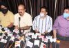 President J&K PPDA Anan Sharma and others during a press conference at Jammu.