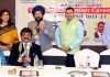 Rtn Sandeep Beri being installed as president of Rotary Club of Jammu City by Rtn Dr US Ghai, District Governor on Monday.