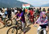 Participants during cycle rally at Doda on Wednesday.