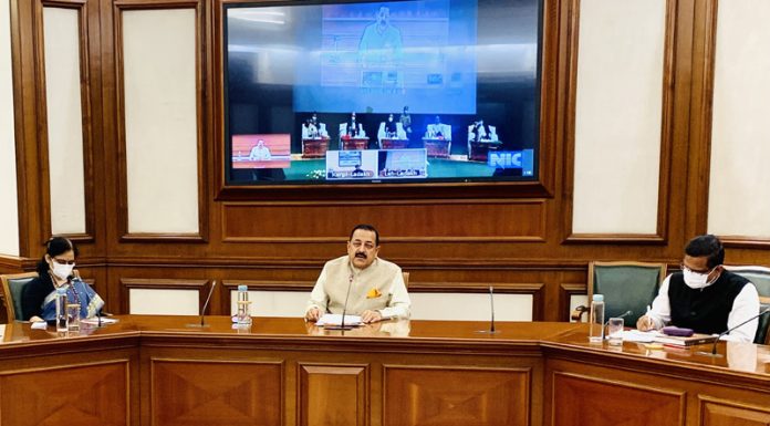 Union Minister Dr Jitendra Singh speaking after inaugurating 2-day Workshop on Capacity Building for Ladakh officials at Leh on Thursday.