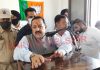Union Minister Dr Jitendra Singh addressing a function at Kathua on Saturday. —Excelsior/Pardeep
