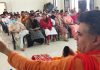 BJP State President Ravinder Raina addressing a meeting of BJP workers at Reasi on Thursday.