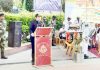 Chief guest Dr Raghav Langer addressing a BSF function in Jammu.