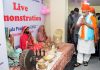 Lt Governor Manoj Sinha visiting stalls after inaugurating Jammu Haat in Jammu on Wednesday.