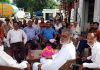 Senior Congress leader Thakur Balbir Singh during a public meeting in Panchayat Jakhol in Kathua district.