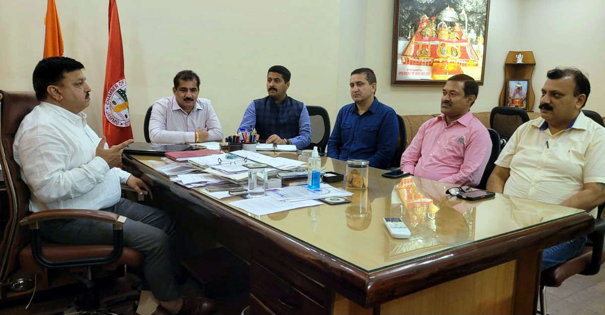 CCI members during meeting at Chamber House in Jammu on Thursday.
