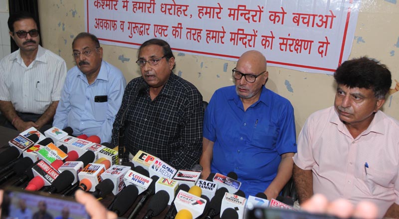 PNBMT representatives at a press conference at Jammu on Monday. —Excelsior/Rakesh