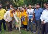 JMC Councillor, Ritu Choudhary starting Park beautification work at Jogi Gate in Jammu on Monday.