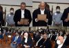 Chief Justice Pankaj Mithal administering oath of office to newly appointed Judges in Jammu on Tuesday.