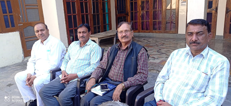 Senior OBC members at a meeting in Jammu on Sunday.