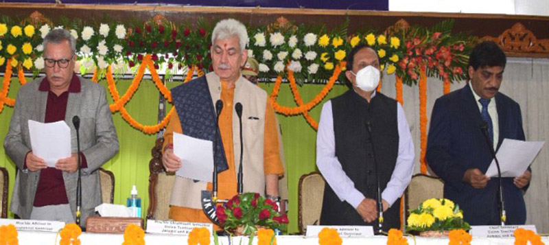 Lt Governor Manoj Sinha during Constitution Day programme.