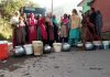 People protesting against water crisis in Poonch on Friday.