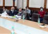 Chief Secretary Dr Arun Mehta chairing a meeting on Saturday.