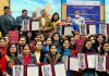 Union Minister Dr Jitendra Singh in a group photograph with young Women Scientists after awarding them Certificates of Merit on the completion of Training Programme under Women Scientist Scheme-C, at CSIR headquarters, New Delhi on Tuesday.