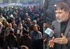 JKNPF president Shiekh Muzaffar addressing party workers at Bandipora on Tuesday.